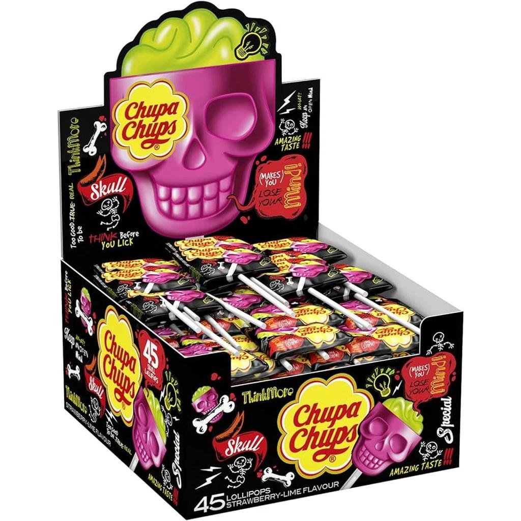 Chupa Chups Skull Display (Леденец на палочке Чупа-чупс Череп), 45 шт по 15 г — фото 1