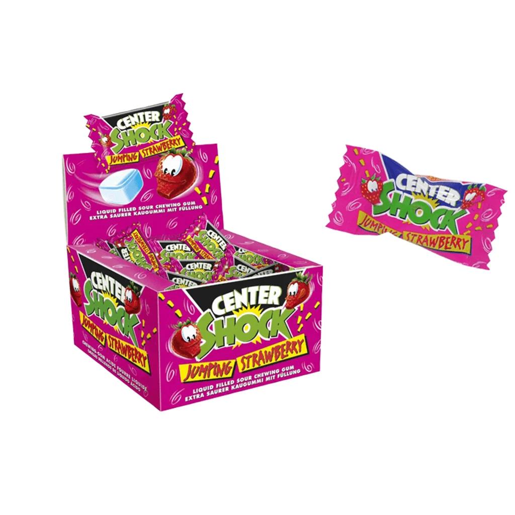 Chupa chups Center Shock Strawberry (Жевательная резинка Шок Клубника), 100 шт по 4 г — фото 1