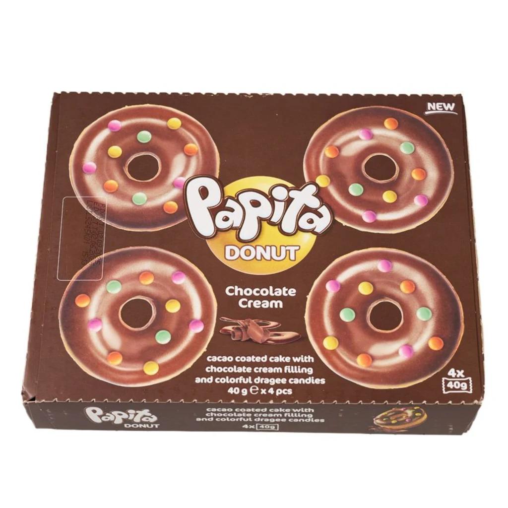 Papita Donut с какао глазурь шоколад. начинка и цветными драже (ТУРЦИЯ) 40 г — фото 1