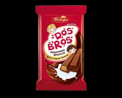 Шоколад молочный Dos Bros с хруст. вафли в ассорти (Победа), 20 шт по 37 г — фото 1