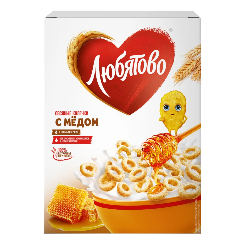 Колечки овсянные с медом Любятово 200-гр 10шт — фото 1
