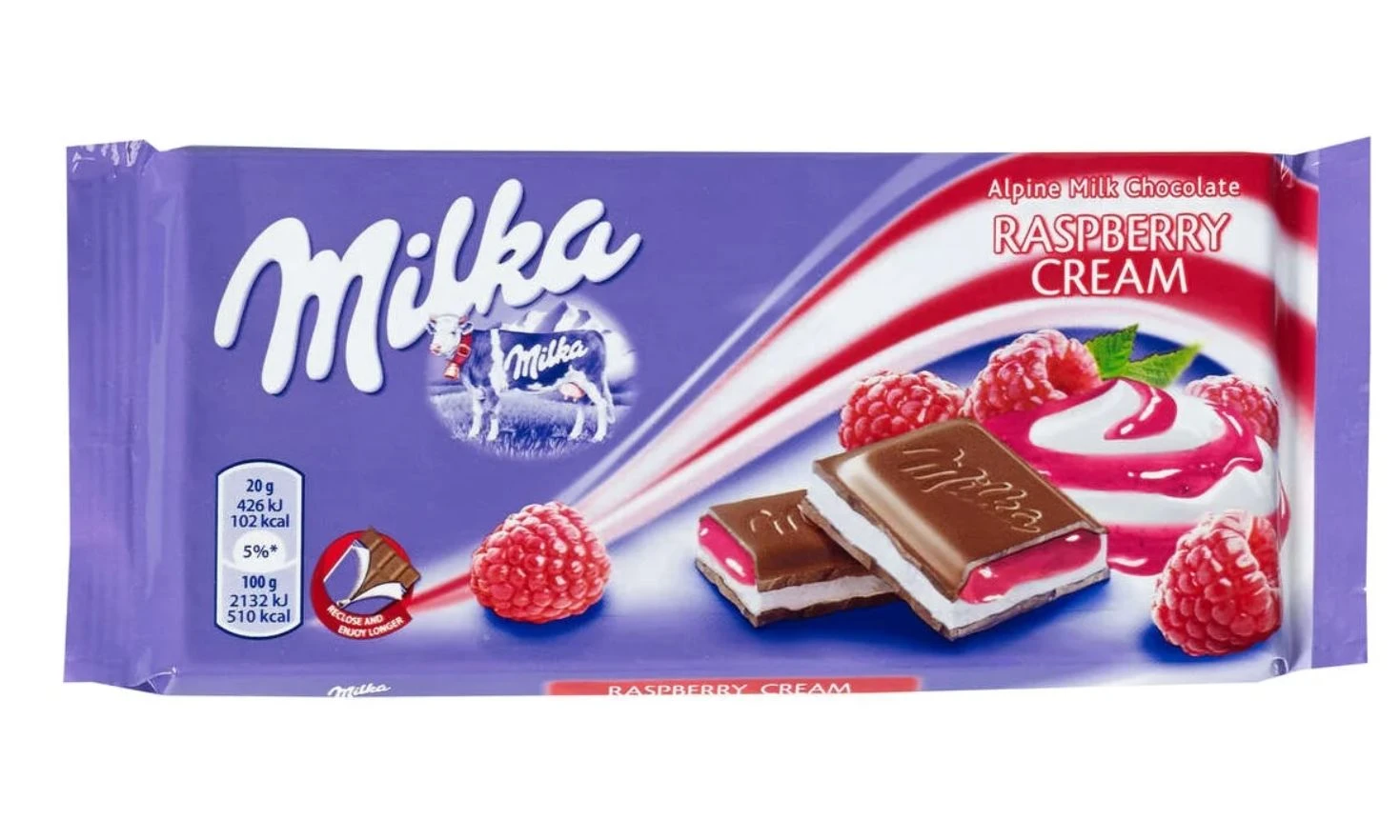 Шок. плитка Milka Raspberry (Милка Малиновый Крем) 100г (22)