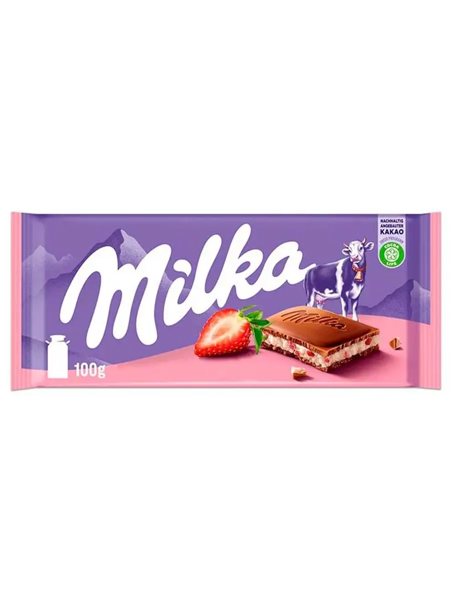 Шок. плитка Milka Strawberry Yoghurt (Милка Клубничный Йогурт) 100г — фото 1