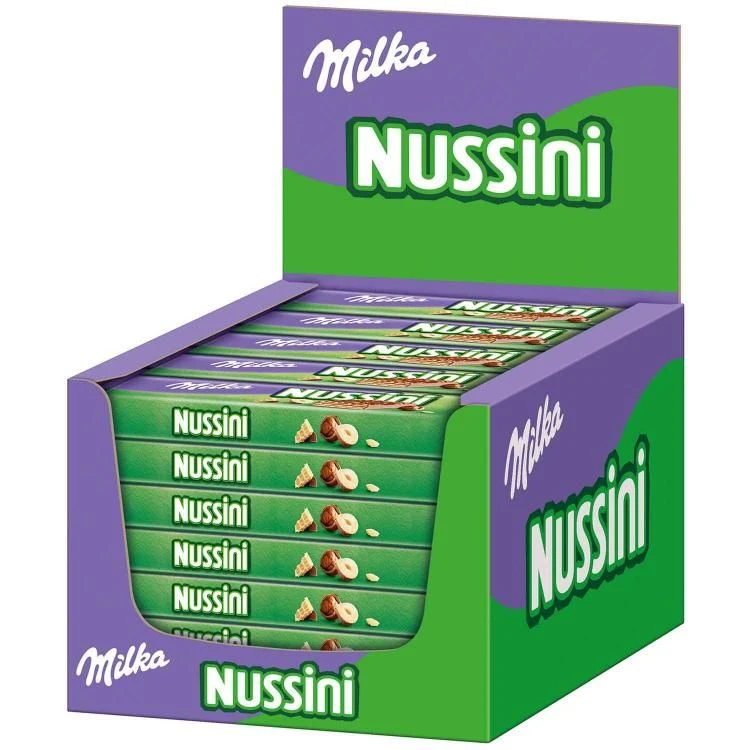 Milka Nussini (Вафельный шок. батончик с фундуком) 31,5г (35) — фото 1