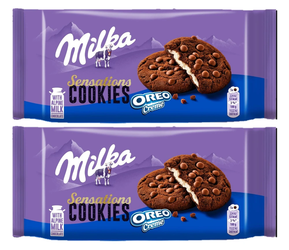 Milka Sensations Oreo 156гр (Милка Печенье Сенсейшн Орео Крем) (12) — фото 1