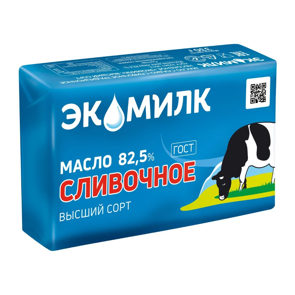 Масло сливочное "Экомилк" 82,5% 450гр.