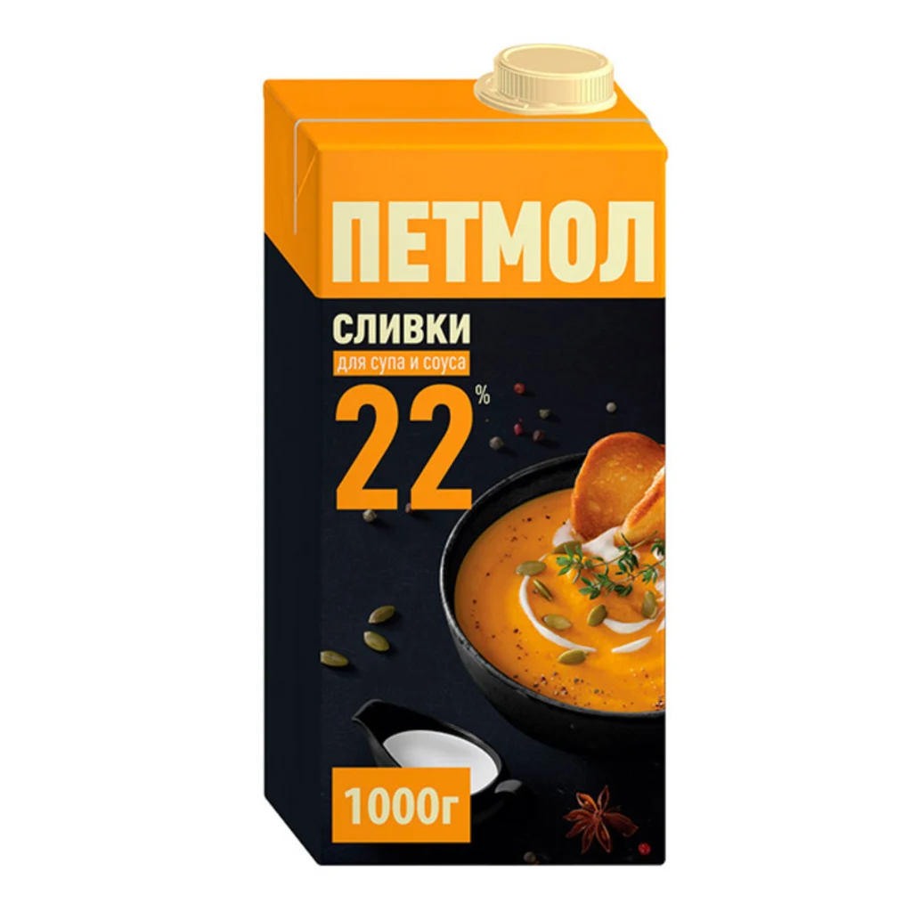 Сливки Петмол 22%  1 л. — фото 1