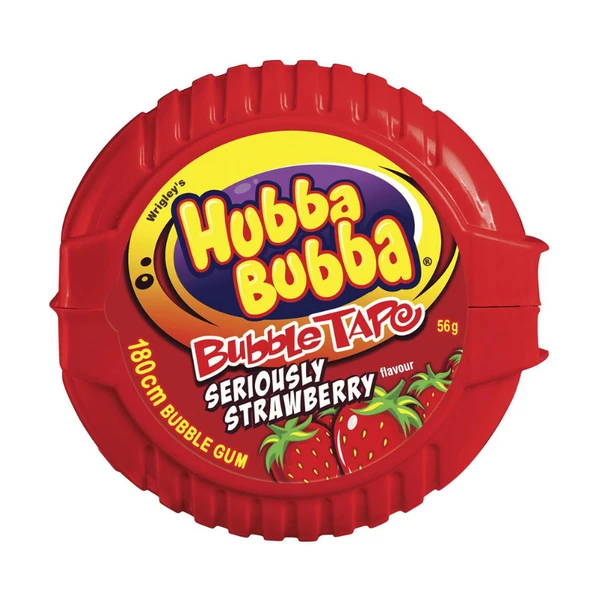 Hubba Bubba Bubble Tape Strawberry 56гр (Хубба-Бубба жев. резинка лента Клубника) (12)*15 — фото 1