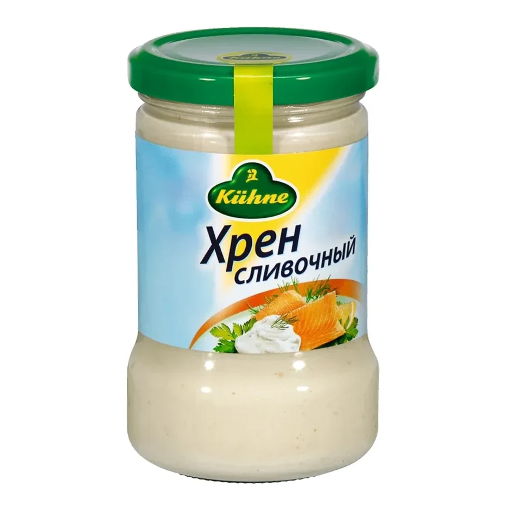 Хрен сливочный "Kuhne" ст/б. 250 гр. 1/6 шт.