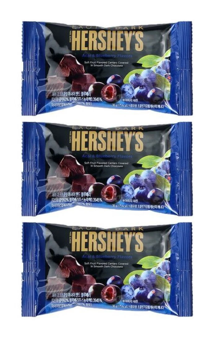 Hershey's Exotic Dark Blueberry & Acai (Хершис Шок. конфеты Голубика и Асаи) 33,3г — фото 1