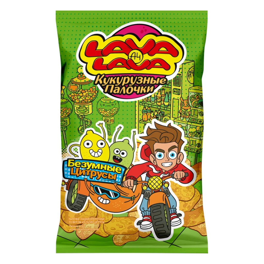 Палочки кукурузные LAVA-LAVA 50гр в ассортименте.1/24шт — фото 1