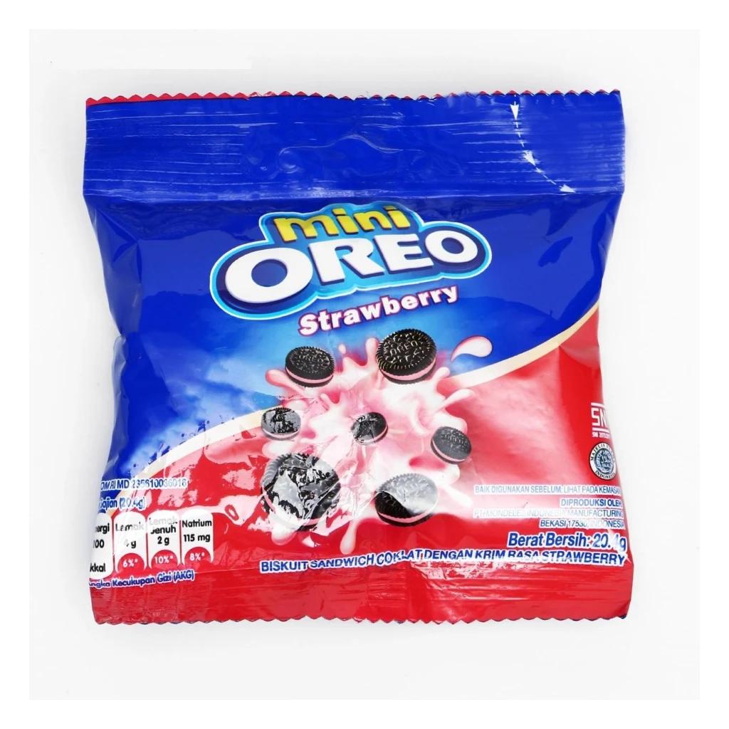 Печенье Oreo Mini Strawberry с клубничным кремом, 10 шт по 20 г — фото 1