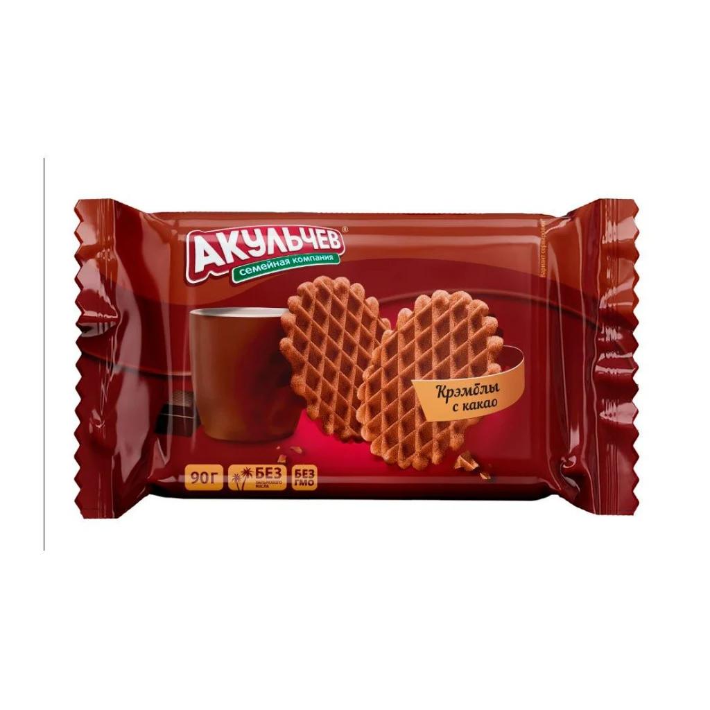 Печенье Вафельное рассыпч с какао (Акульчев), 10 шт по 220 г — фото 1