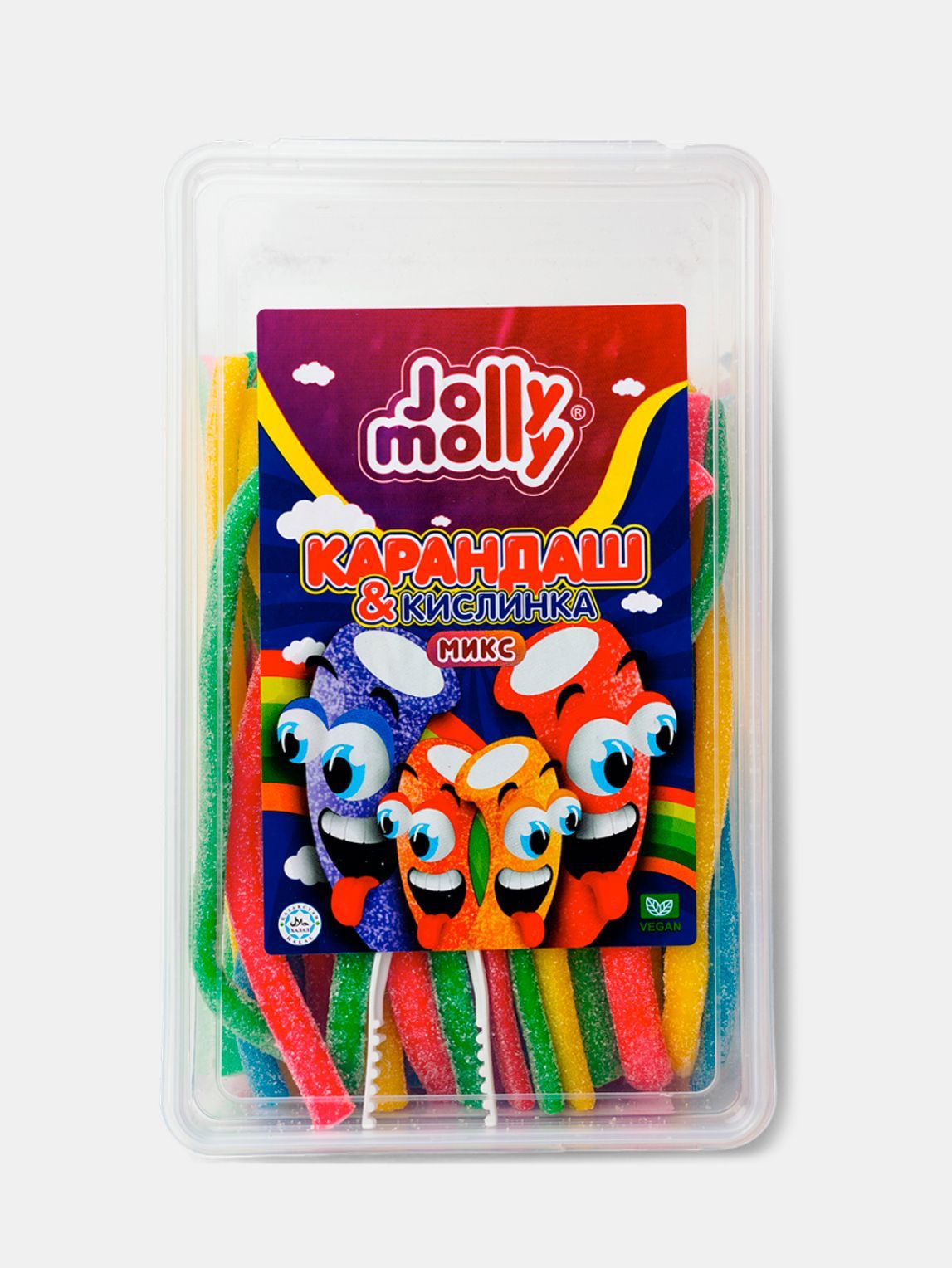 Жевательный мармелад Jolly Molly Кислые Карандаши 4 вкуса 15г (16)*20 — фото 1