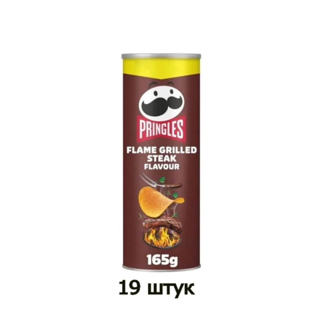 ПРИНГЛЗ Чипсы 165-гр Стейк на гриле.1/19-шт — фото 1