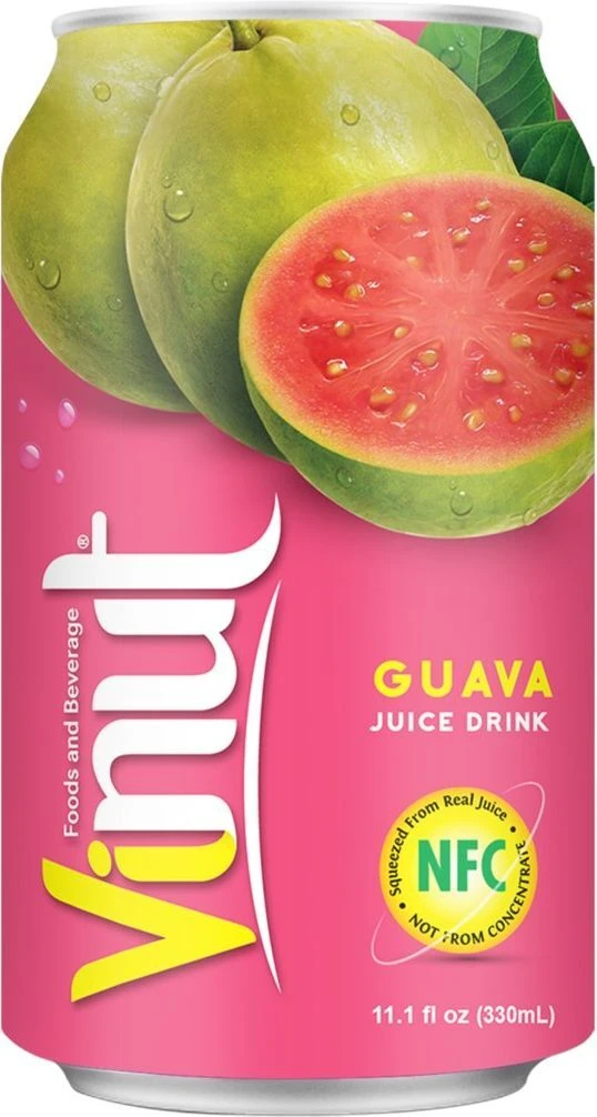 Газированный напиток Vinut Pink Guava Розовая Гуава 85% сок 330мл — фото 1