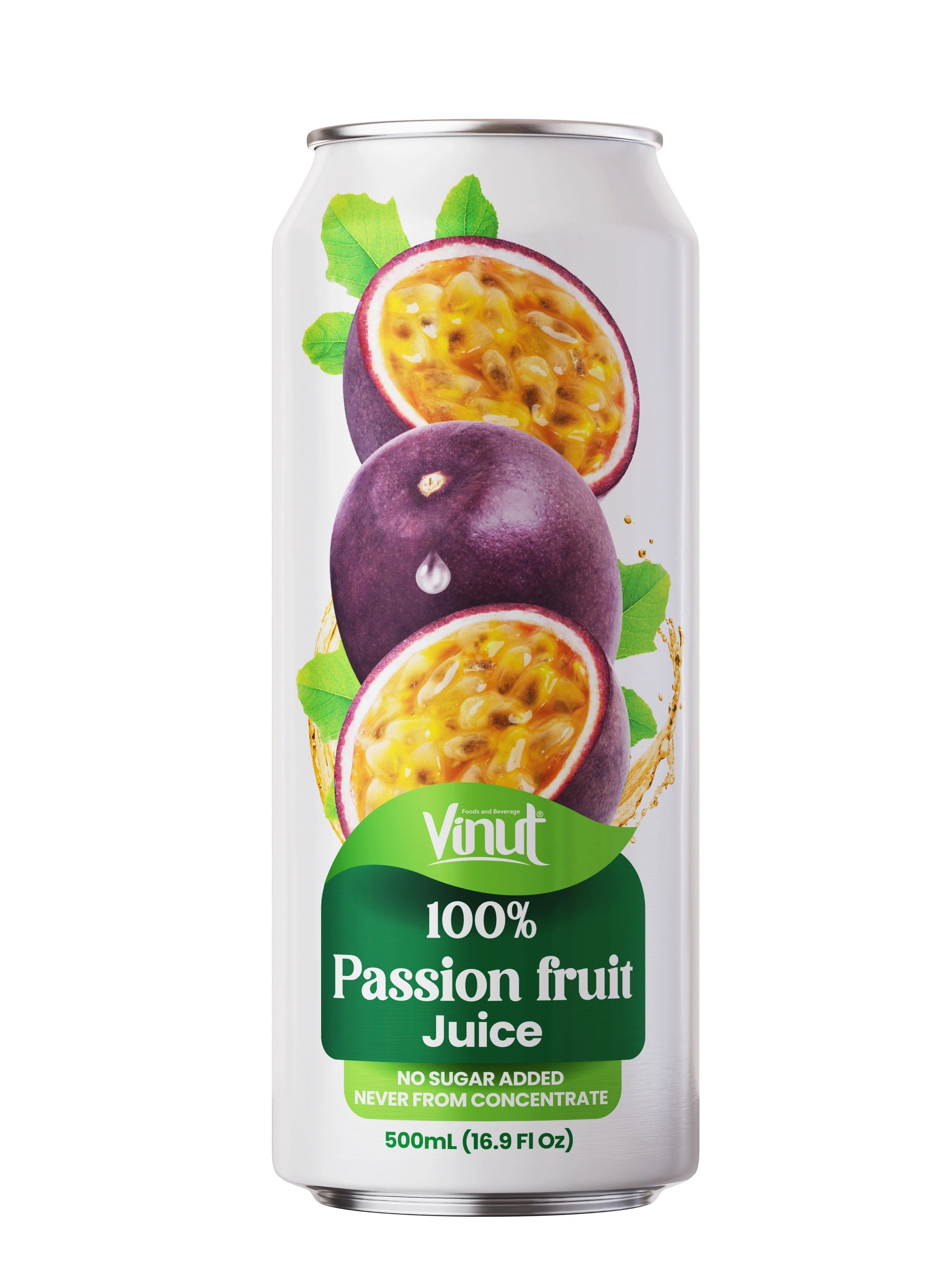 Напиток Vinut Passion Fruit w/ Pulp Маракуйя с мякотью (55% сок) 490мл — фото 1