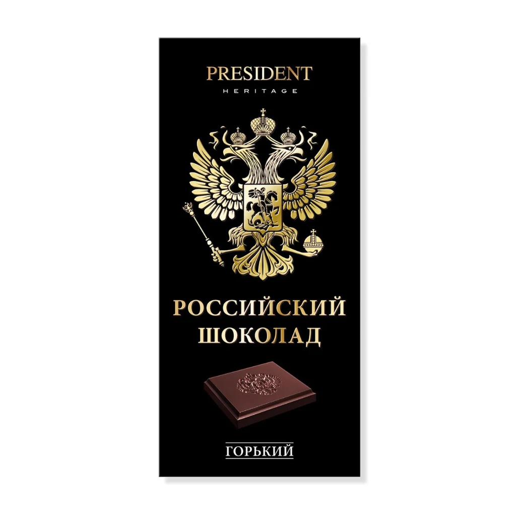 Росийский шоколад Президент Еритаж горький, 10 шт по 90 г — фото 1