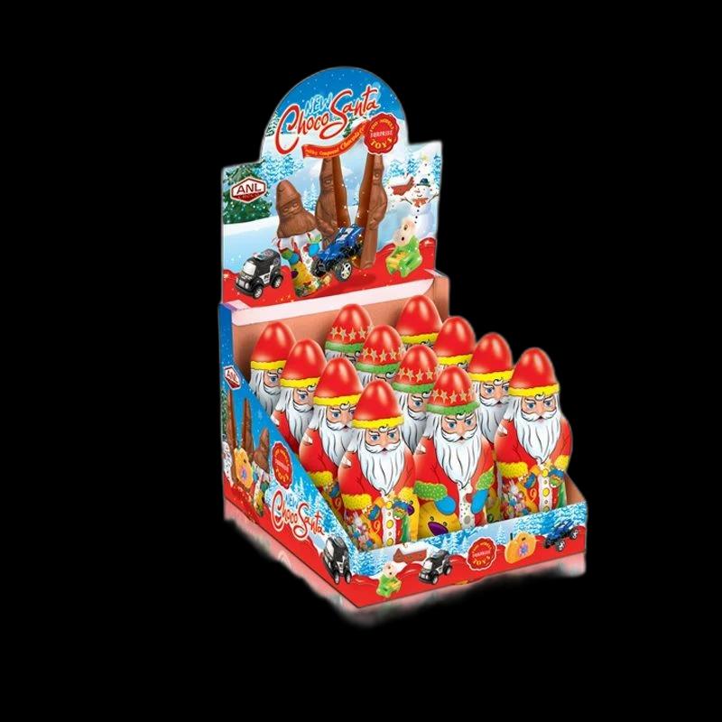 Choco Santa-шоколадня фигурка сюрприз Дед Мороз, 12 шт по 120 г — фото 1