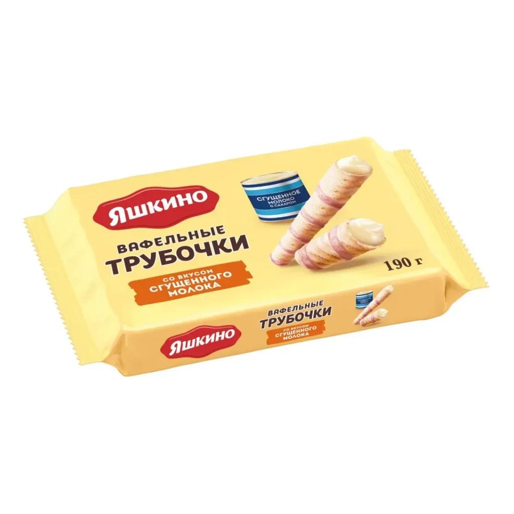 Трубочки вафли Яшкино со сгущёнка молоком, 24 шт по 190 г — фото 1