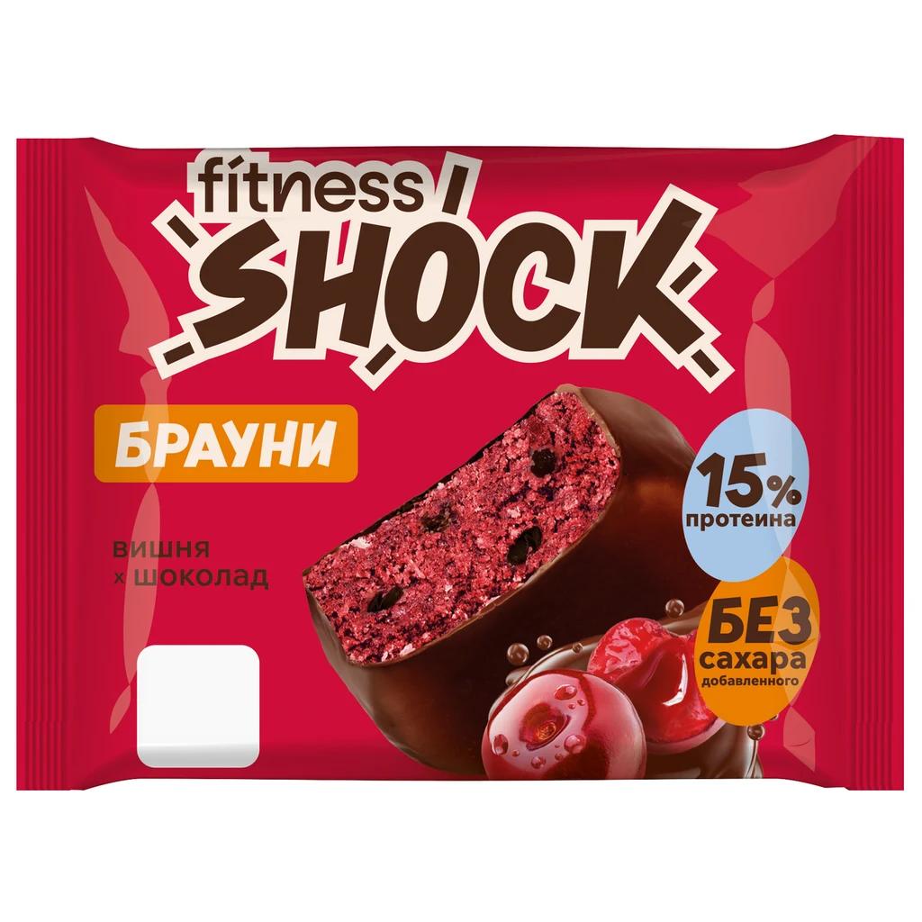 Брауни FitnesSHOCK Брауни Вишня-Шоколад, 12 шт по 50 г — фото 1