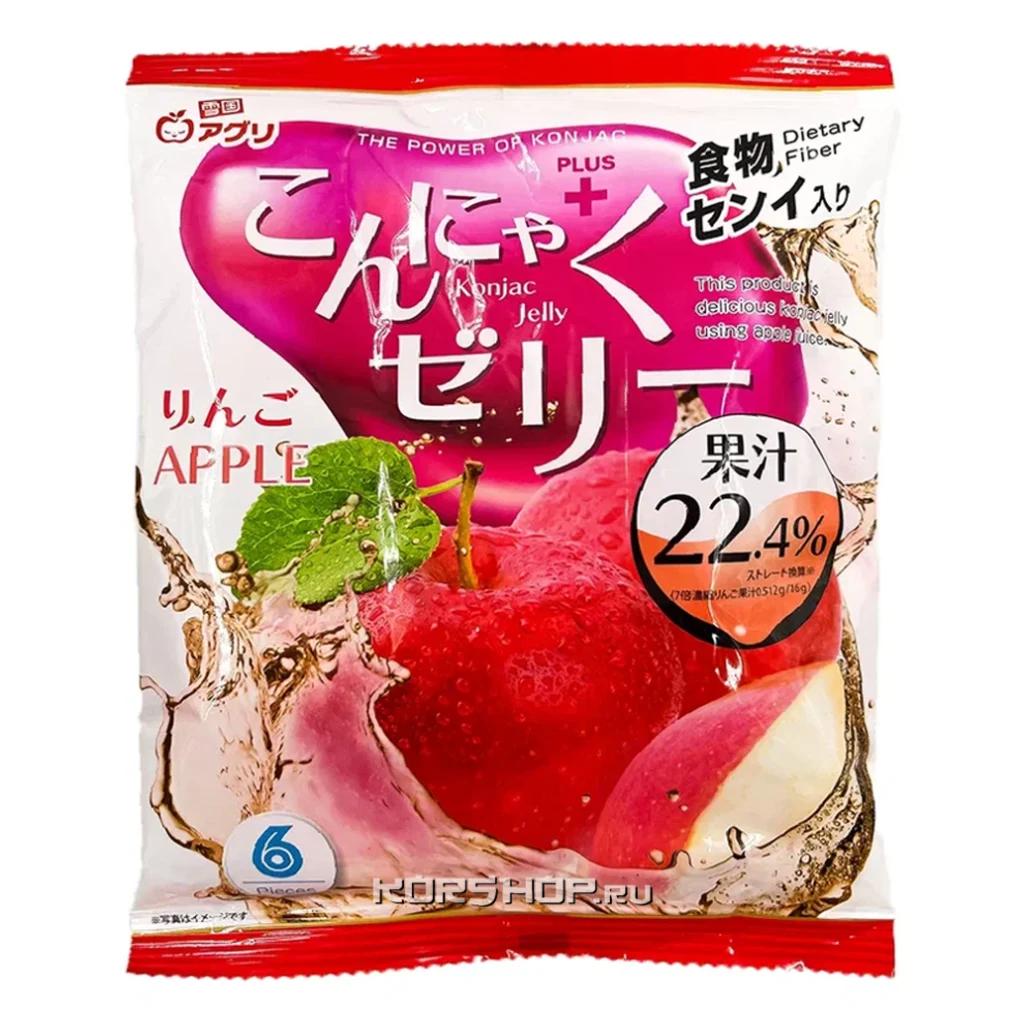 Желе Yukiguni Aguri Конняку со вкусом Яблока, 12 шт по 96 г — фото 1