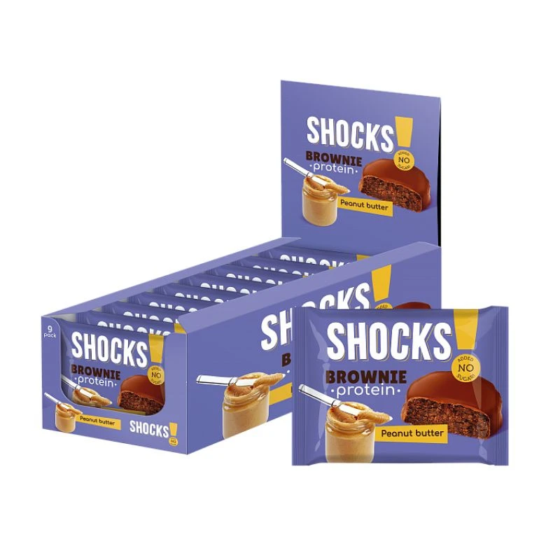 Брауни SHOCKS! "Брауни Кофе с молоком" 50г (9)*6 — фото 1