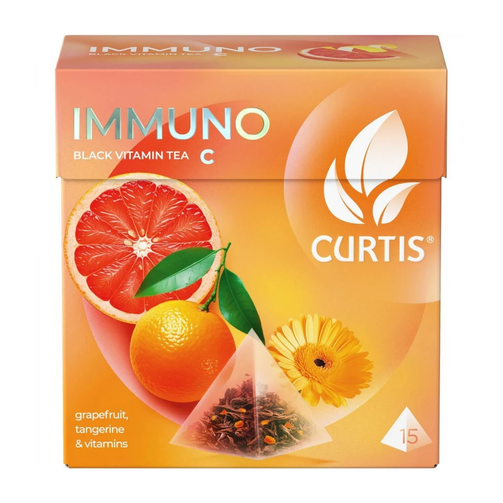 Кертис пирамида Immuno tea 15 пакет 12 шт черный плюсь витамины — фото 1