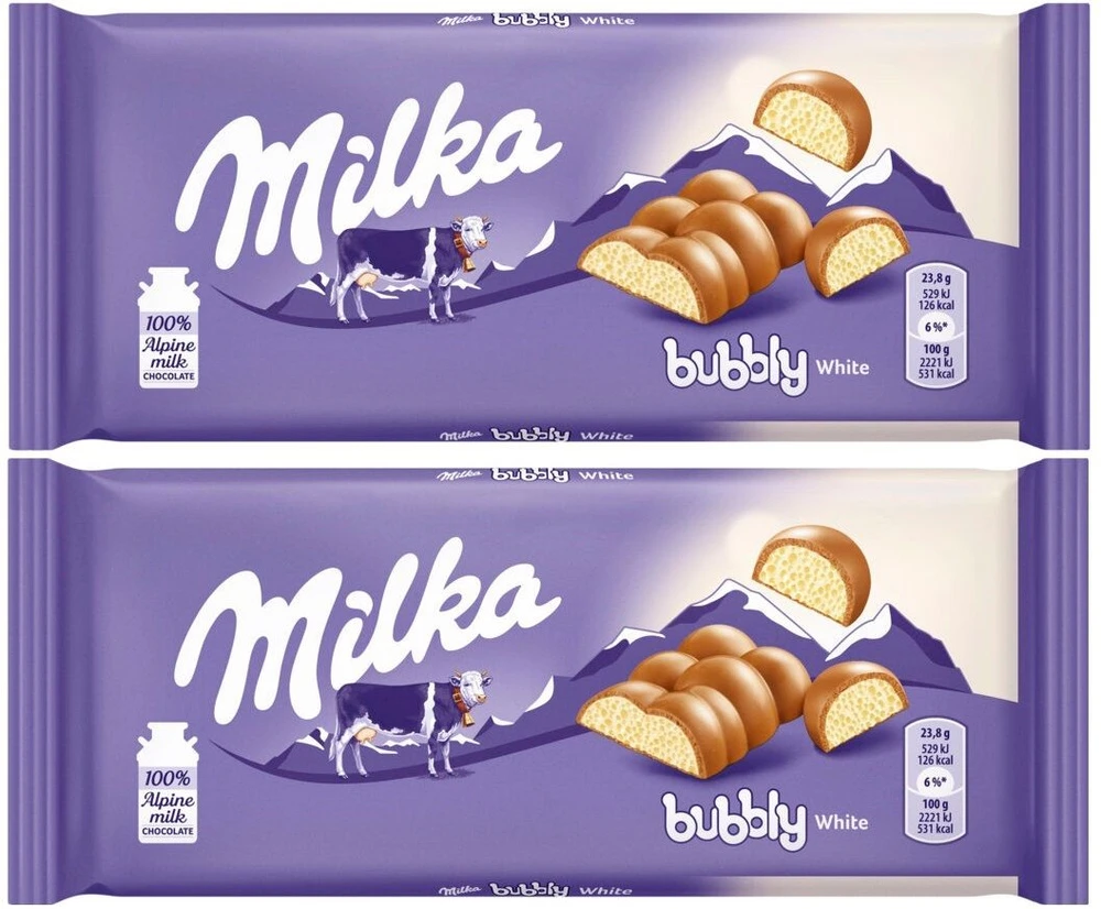 Шок. плитка Milka Bubble White (Милка Вайт Бабл) 95г (15) — фото 1
