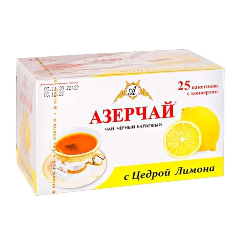 Азерчай черный с цедрой лимона 1,8гр.25пак.1/24шт — фото 1