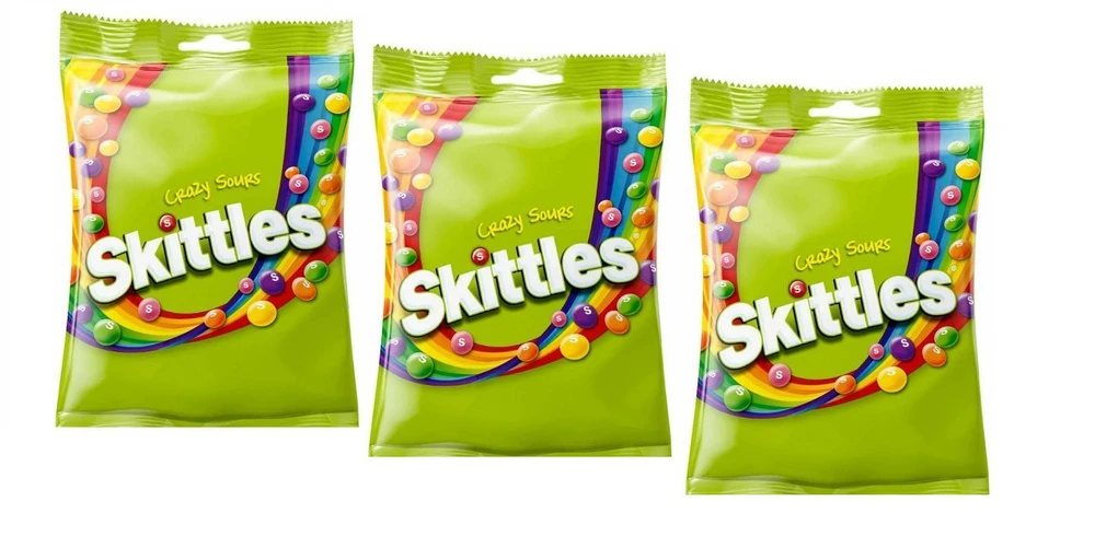 Skittles Crazy Sours (Скитлс Кислые Фрукты) 136г (15)