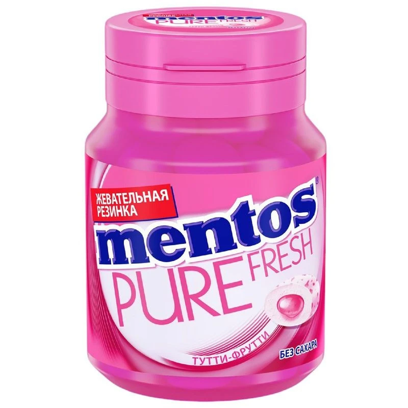 Mentos Pure Fresh Tutti Frutti (Ментос Тутти Фрутти жев.резинка) 60г (6)*4 банка — фото 1