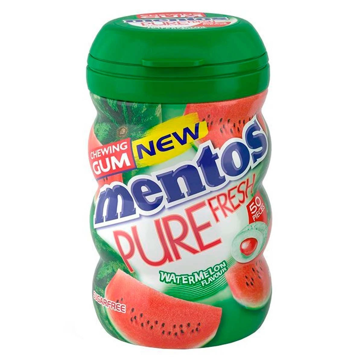 Mentos Gum Pure Fresh Watermelon (Ментос Жев.резинка ПФ Фреш Арбуз в банке) 61,25гр (6)*12 — фото 1