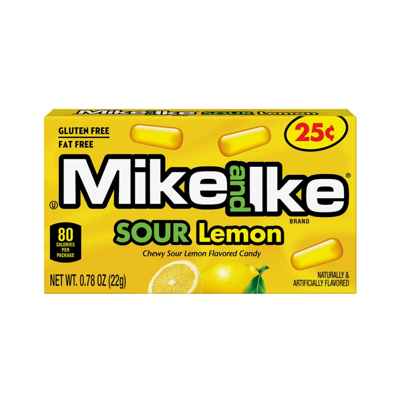 Mike And Ike Sour Lemon (Жев. конфеты Кислый Лимон) (24)*16 — фото 1