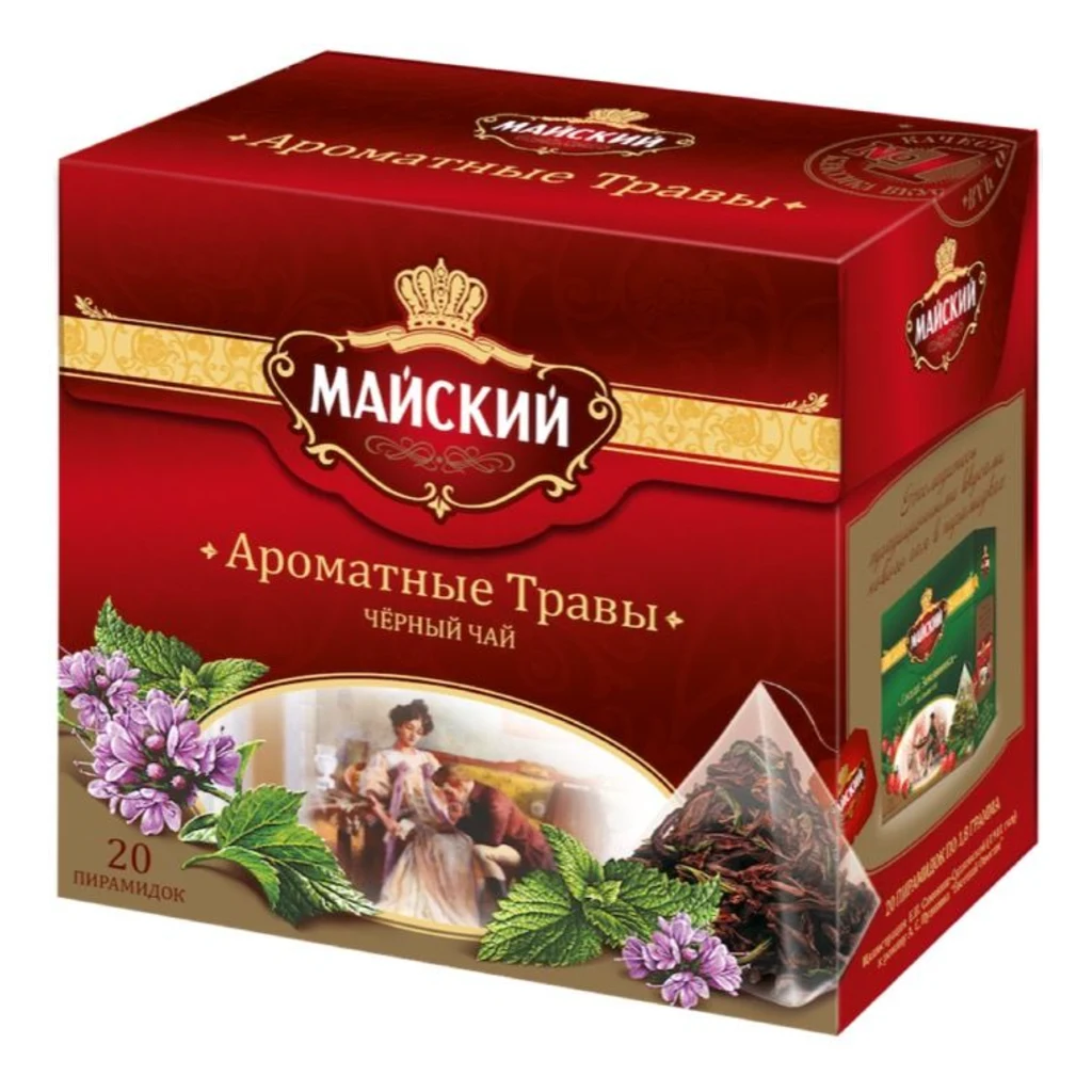 МАЙСКИЙ чай пирамидки "Ароматные травы" 20 пак. 12шт — фото 1