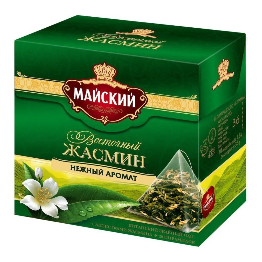 МАЙСКИЙ чай пирамидки "Восточный Жасмин" 20 пак. 12шт — фото 1