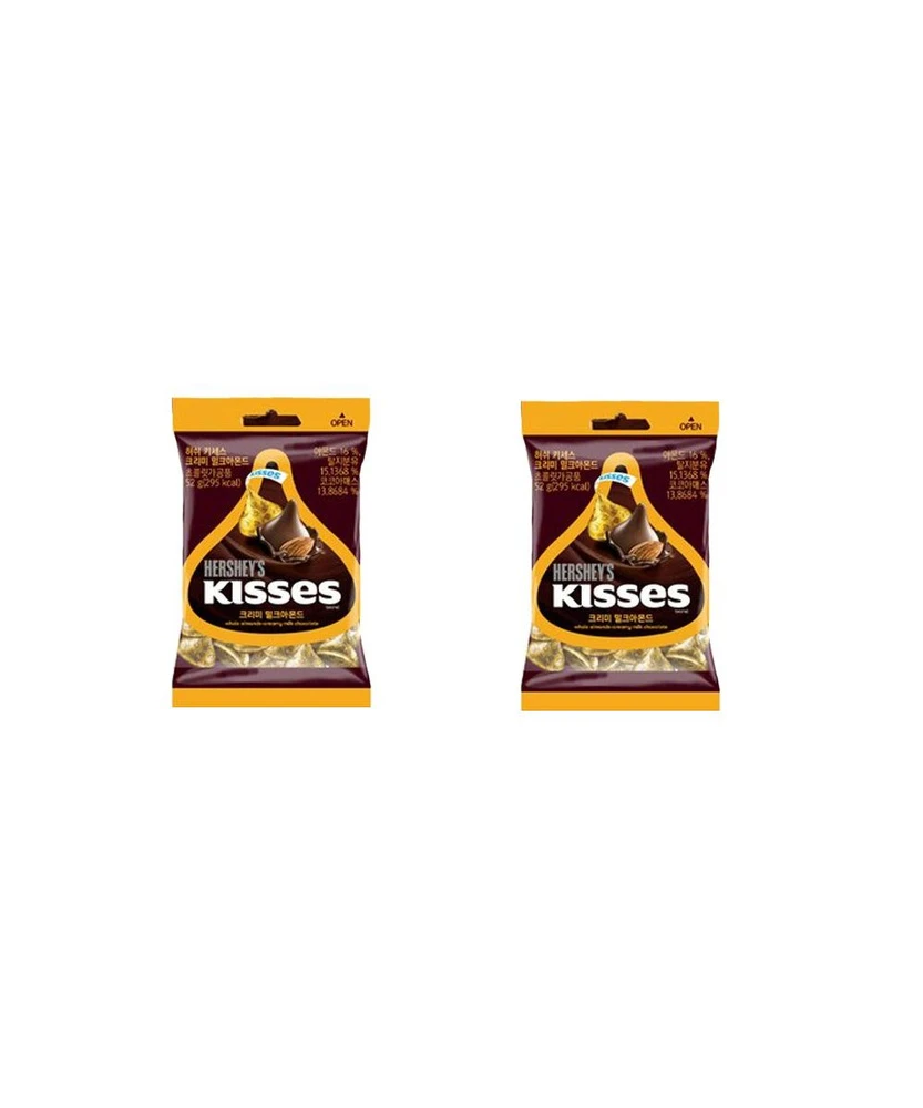 Hershey's Kisses Almond (Шоколадные конфеты с миндалем) 52г (10)*2 — фото 1