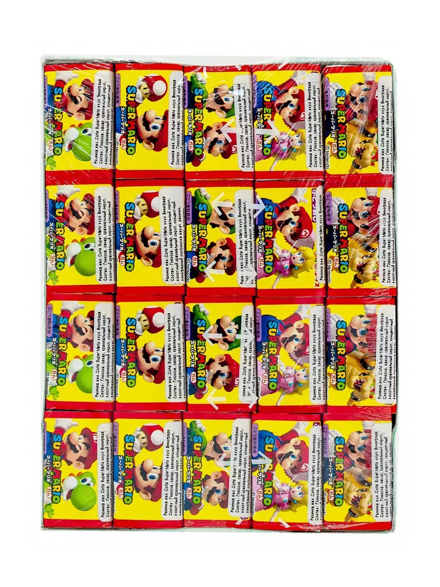 Жев. резинка Coris "Super Mario" вкус Винограда 5г (60)*36 — фото 1