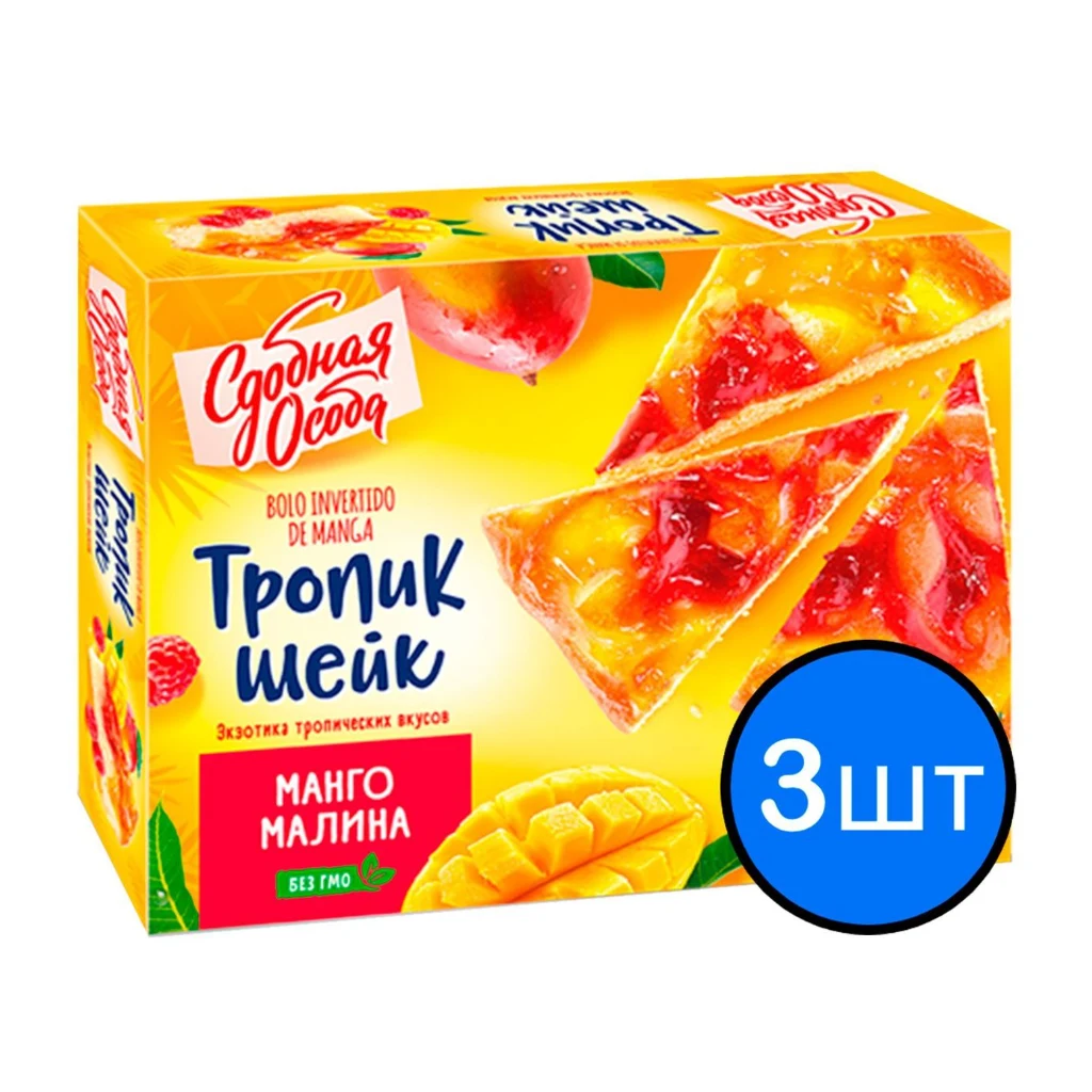Пирог Тропик Шейк манго и малина 340гр.1/8шт (Черёмушки)