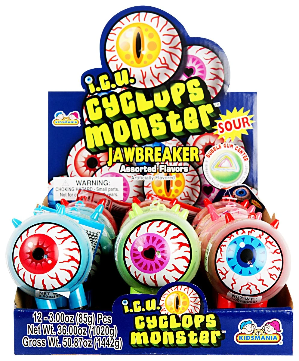 Kidsmania Icu Cyclops Monster (Монстр Глазик Жев.конфеты с кислым порошком) 85г (12)*6 4207 — фото 1