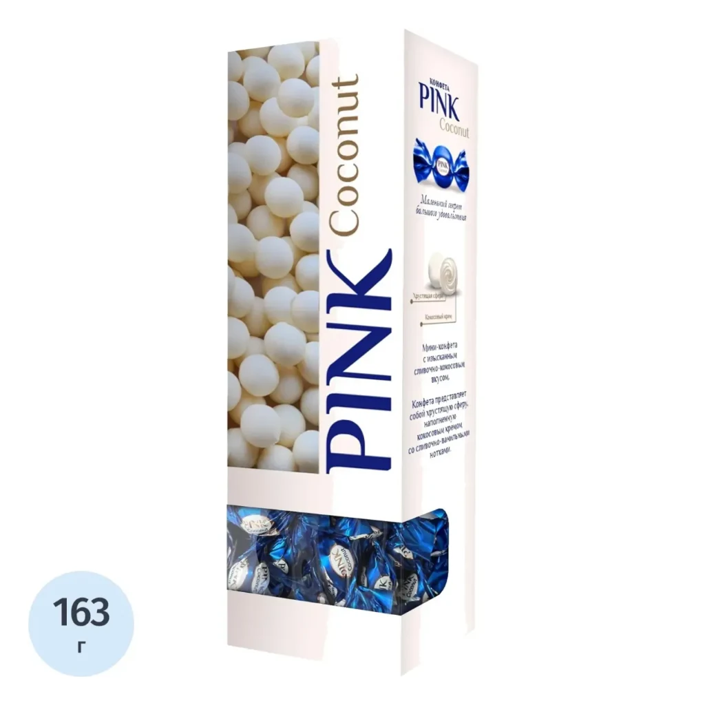 Набор Конфет ПИНК Coconut с начинками глазированные 163-гр.1/16шт — фото 1