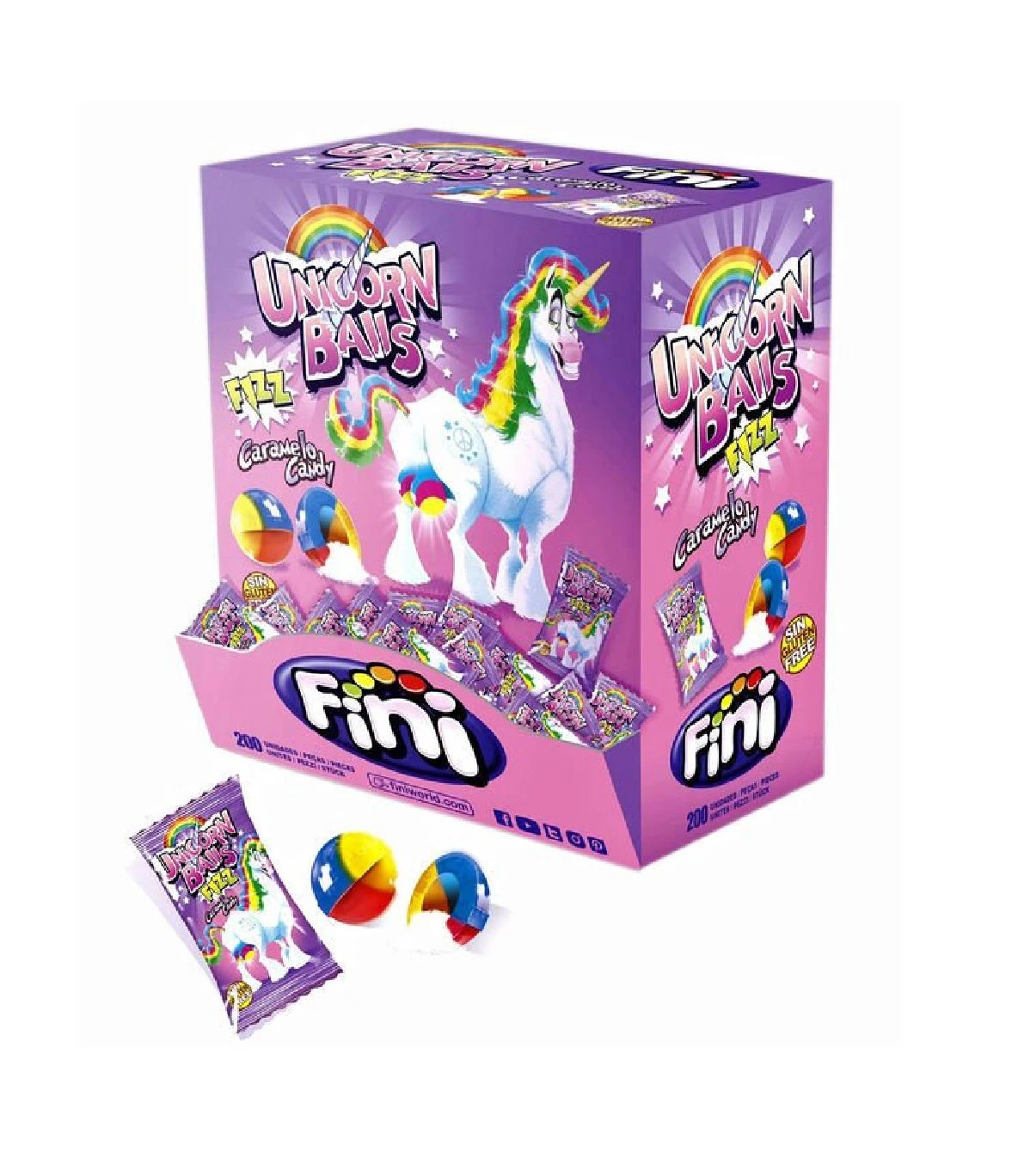 Карамель Фини 200шт Шары Единорога (Fini Unicorn Balls) 5г (200)*6 8048 — фото 1