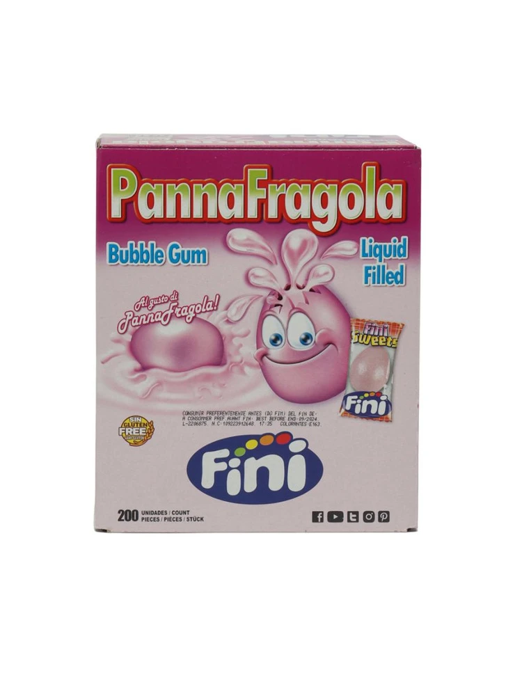 Жев.резинка Фини 200шт Панна Фрагола (Fini PannaFrafola) 5г (200)*6 — фото 1