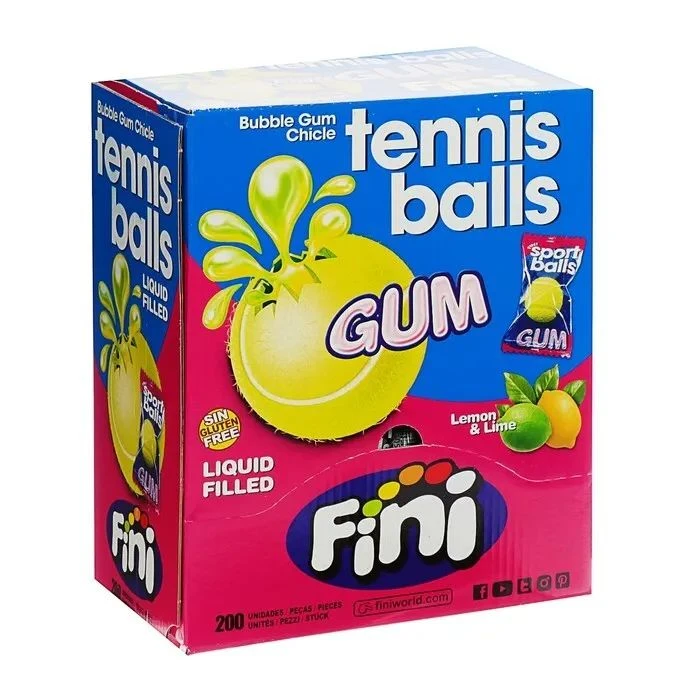 Жев.резинка Фини 200шт Теннисные Мячи (Fini Tennis Balls) 5г (200)*6 — фото 1