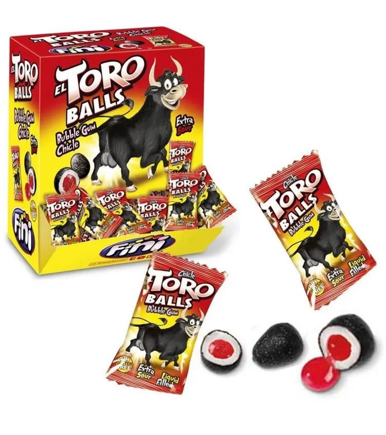 Жев.резинка Фини 200шт Торро Боллс с клубничной начинкой (Fini Toro Balls) 5г (200)*6 — фото 1