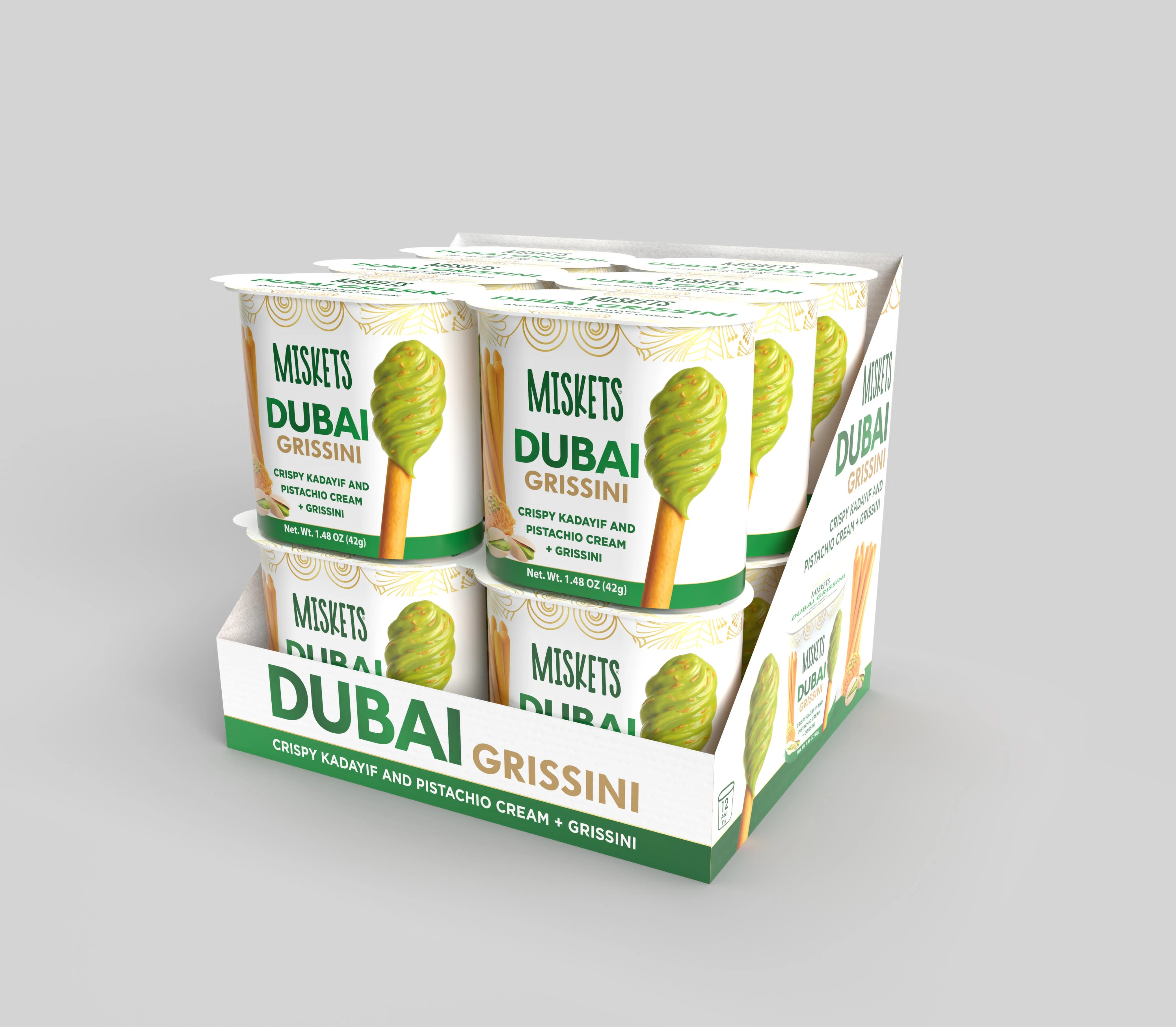 Dubai Гриссини и Фисташковый крем с хрустящими нитями Кадаиф 42г (12)*4 — фото 1