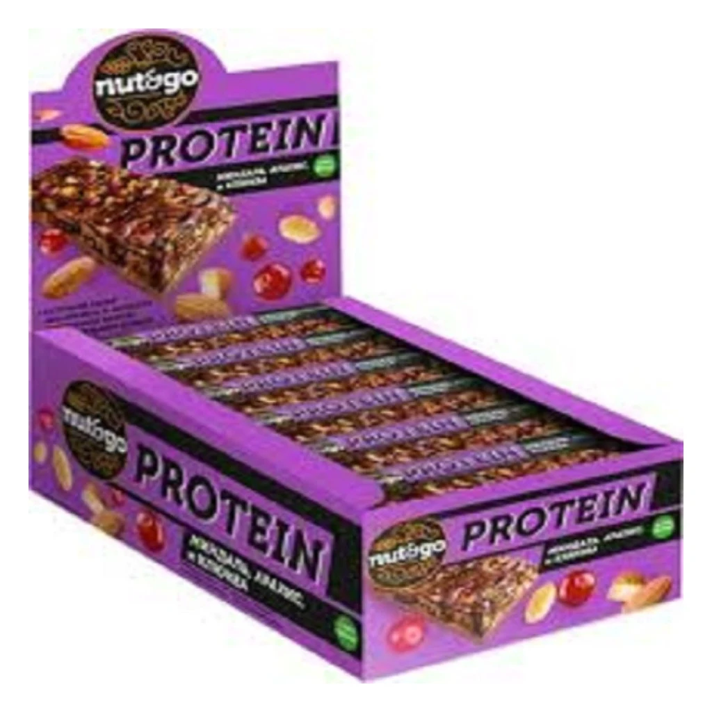 Батончик Протеин Nut&Go Миндаль,Клюква,Арахис 38-гр.1/8бл 18шт — фото 1
