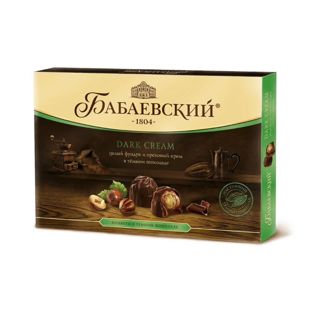 Бабаевские миндаль и орех крем в темном шоколаде DARK CREAM 200гр.1/10шт — фото 1