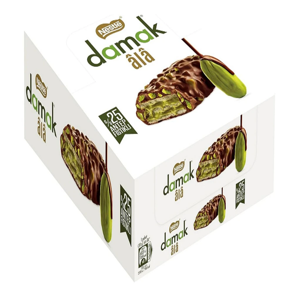 Nestle Damak (Нестле Дамак Батончик с Фисташками в молочном шоколаде) 30г (12)*16