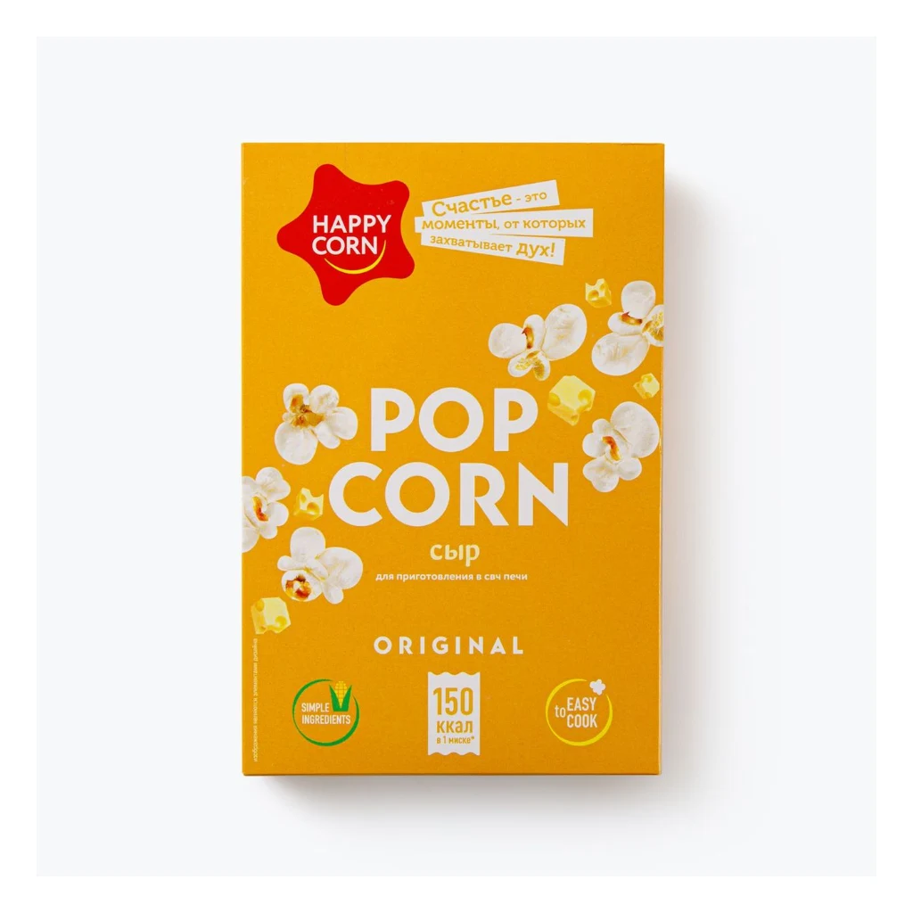Поп-Корн Happy Corn со вкусом Сыра для микров 65-гр.1/20шт — фото 1